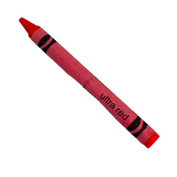 Ultra Red Crayola Crayon Fluorescent Retired Permanent Name Change Vintage - Picture 2 of 9